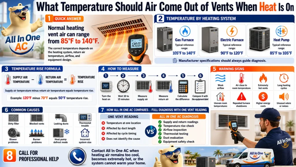 What Temperature Should Air Come Out of Vents When Heat Is On Infographic