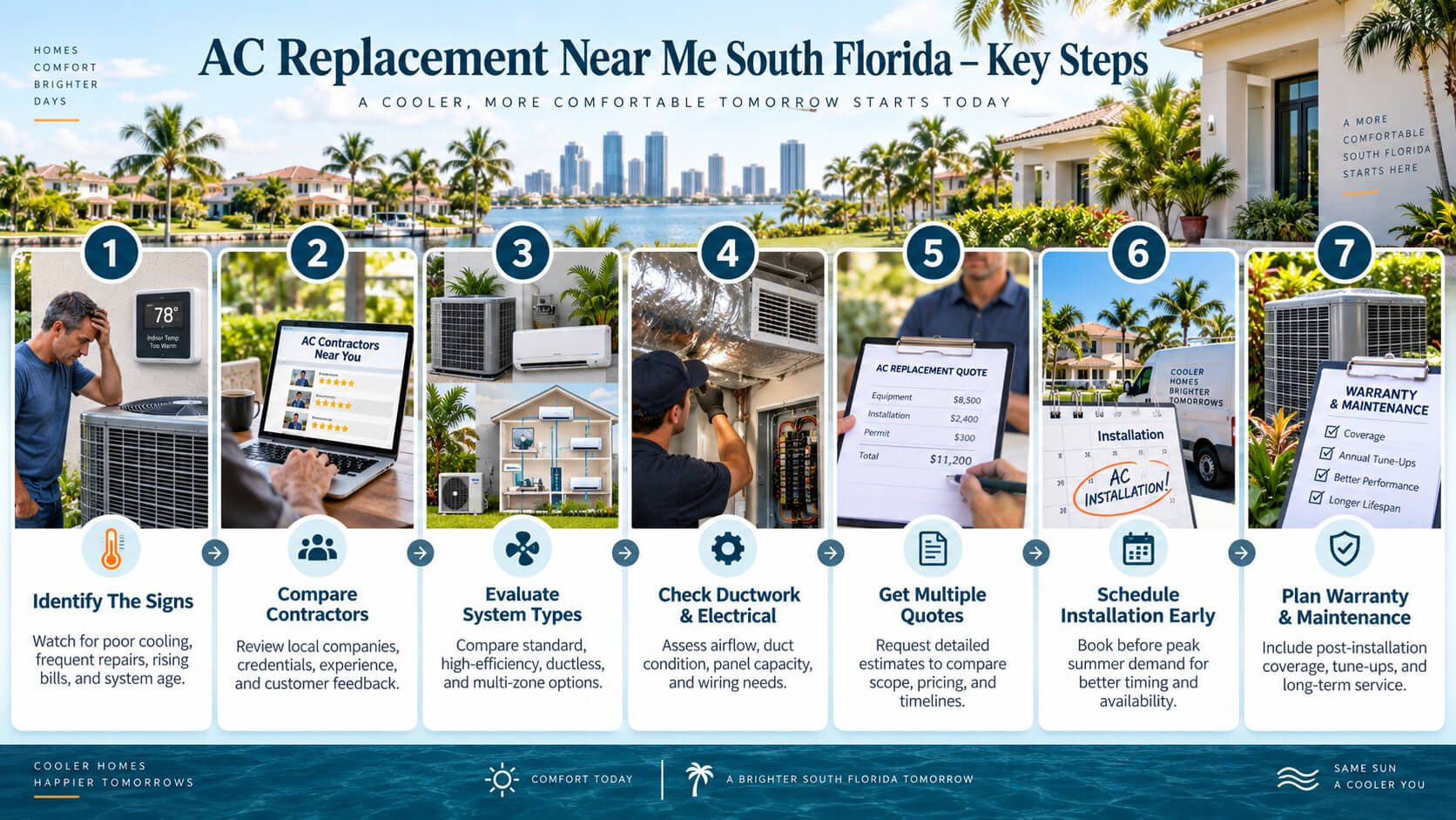 AC Replacement Near Me South Florida Expert Guide by All In One AC infographic