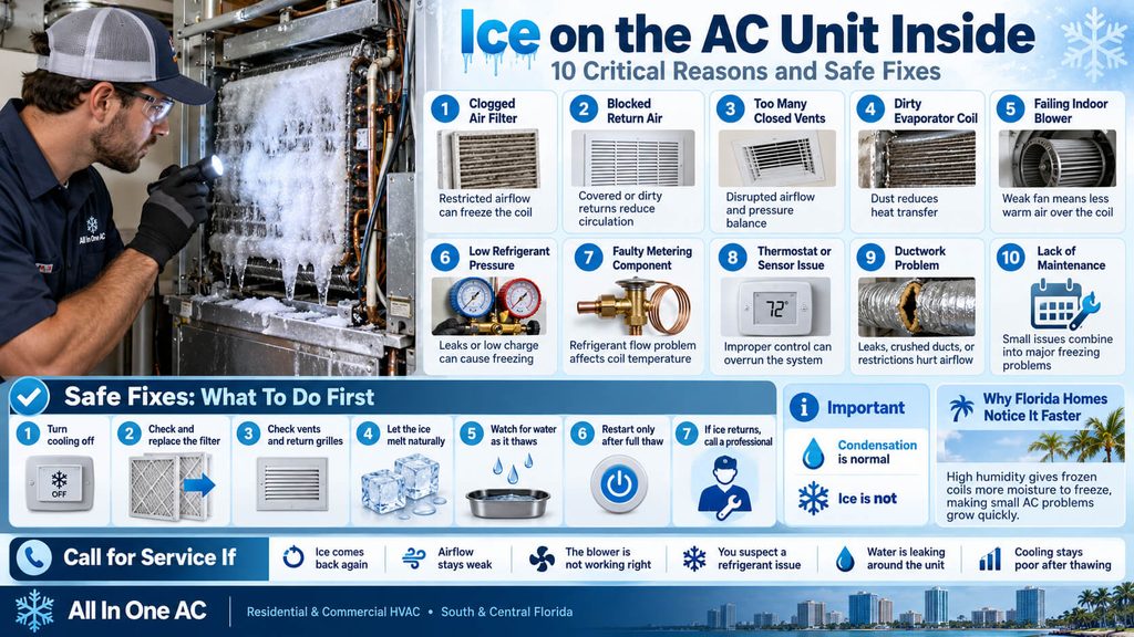 Ice on the AC Unit Inside infographic